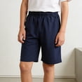 thumbnail image 2 of WELOIJEVBE Girls Boys Uniform Shorts Classic Pull on Elastic Waist Shorts with Pockets Navy Uniform Shorts for Boys Back To School Clothes Boys Shorts Size 17-18 Years, 2 of 4