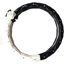 Women's Fashion Personality Car Steering Wheel Cover Camellia Diamond Pearl