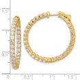 thumbnail image 5 of Auriga Fine Jewelry 14K Yellow Gold 3.2ct 54-2.5mm In/Out Hoop w/ Safety Clasp Diamond Earrings for Women, 5 of 6