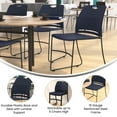 thumbnail image 6 of BizChair Commercial Grade 660 lb. Capacity Navy Plastic Stack Chair with Black Powder Coated Sled Base Frame and Integrated Carrying Handle, 6 of 12