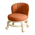 thumbnail image 1 of Taburete con ruedas bajo con cojín de asiento Respaldo Taburete con ruedas de baja altura Taburete con ruedas giratorio de 360  degree Taburete con rueda de Naranja mayimx  Asiento rodante bajo, 1 of 9