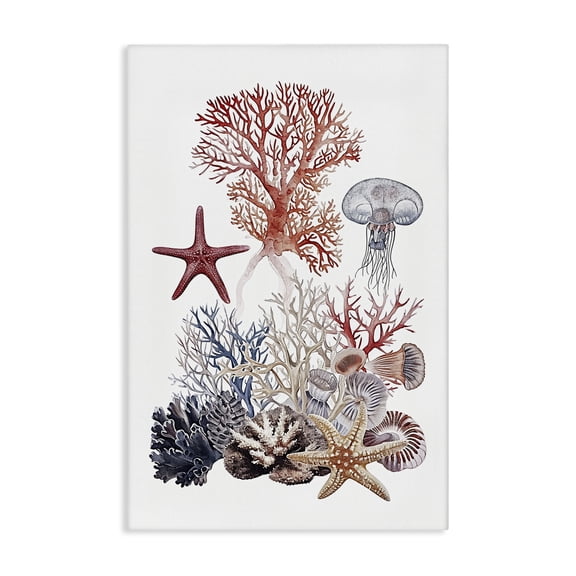 Stupell Industries Traditional Aquatic Animals & Coral Canvas Art, 16 x 24, by Ramona Murdock