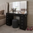 thumbnail image 3 of Boahaus Amelia Vanity Desk with Mirror and Lights – 11 Drawer Makeup Vanity Table with Storage, Power Outlet and Speakers, 3 of 4