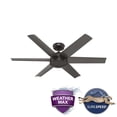 thumbnail image 4 of Hunter 52 inch Outdoor or Indoor Ceiling Fan No Light - Bronze Ceiling Fan without Light, For Patio, Porch, Garage, or Living Room, Standard Mount, 6 Blades, Wall Control - Jetty 51203, Noble Bronze, 4 of 18