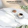 thumbnail image 5 of Dextrus 2-Tier Round Coffee Table Marble Center Cocktail Table with Storage Shelf, White & Black, 5 of 9