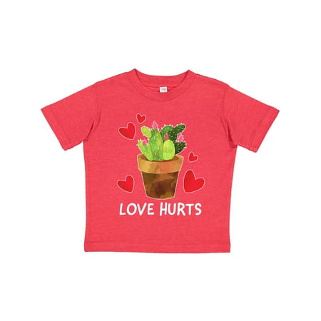 

Inktastic Anti-Valentine s Day Love Hurts with Cactus and Hearts Gift Toddler Boy or Toddler Girl T-Shirt