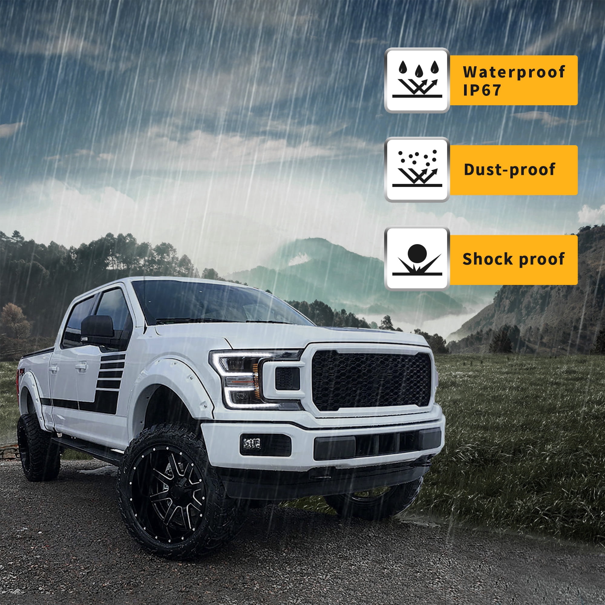 VLAND LED Headlights for 2018 2019 2020 Ford F150 XLT XL SSV Police Responder Platinum Limited Lariat King Ranch