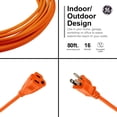 thumbnail image 2 of Cable de extensión GE Outdoor, 80 pies, 16 AWG, 3 clavijas, certificado ETL, 2 of 5