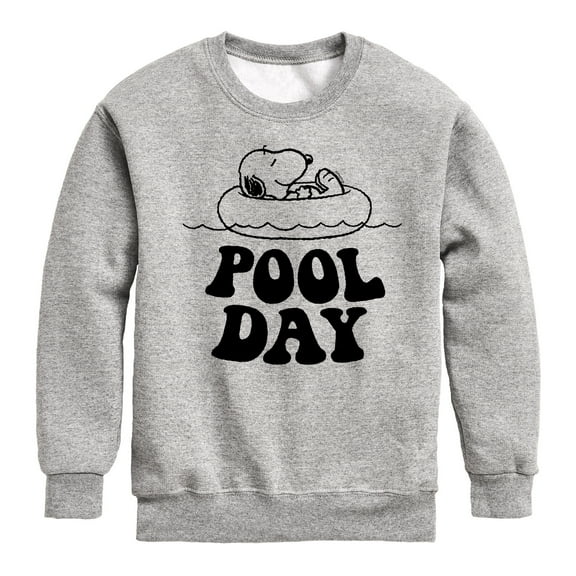 Peanuts - Snoopy Pool Day - Toddler And Youth Crewneck Fleece Sweatshirt