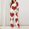 thumbnail image 3 of Kll Love Print Women'S Long Sleeve Pajamas With Pants Sleepwear Loungewear 2 Set-Xx-Large, 3 of 9
