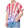 thumbnail image 2 of Zhuashum 4Th Of July Girls Tops 6-7 Years Short Sleeve Round Neck Summer Independence Day T Shirt Clothes Flag Prints Fashion Dailywear Purple, 2 of 4