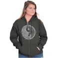 thumbnail image 4 of Floral Yin Yang Symbolic Spiritual Zip Hoodie Sweatshirt Women Brisco Brands 5X, 4 of 6