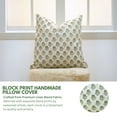 thumbnail image 3 of Fabdivine “Bagru Buti Elegance” Cushion Cover – Hand Block Printed Green Linen Blend Pillow for Rustic & Boho Décor, 3 of 6