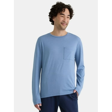 Athletic Works Men's and Big Men's Tri Blend Long Sleeve Pocket Tee, Sizes XS-5XL
