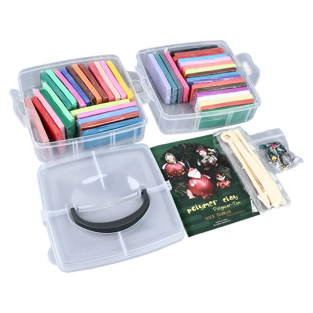 Polymer Clay Kit, 42 Colors Lightweight Educational Modeling Clay for 3 Years Old Above for Earrings