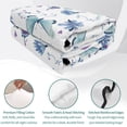 thumbnail image 4 of Twin XL Quilt Set 68''x98'', Blue Butterfly Flower Lightweight Bedspread Coverlet Set with 2 Pillow Shams, Botanical Watercolor Floral Leaf Breathable All Season Quilt Bedding for Dorm/Guest Room, 4 of 9