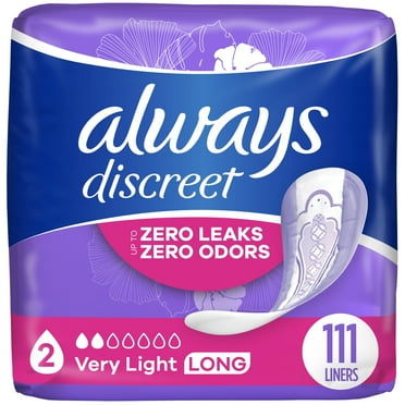 Always Discreet Incontinence Liners, Very Light Long, 111 CT