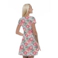 thumbnail image 2 of Women’s A Line Dahlia Flower Summer Dress, Retro Triangle Arrangement, Cross Wrap V Neck, 6 Sizes, by Ambesonne, 2 of 2