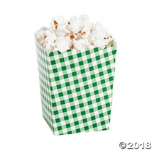 Green Gingham Popcorn Boxes