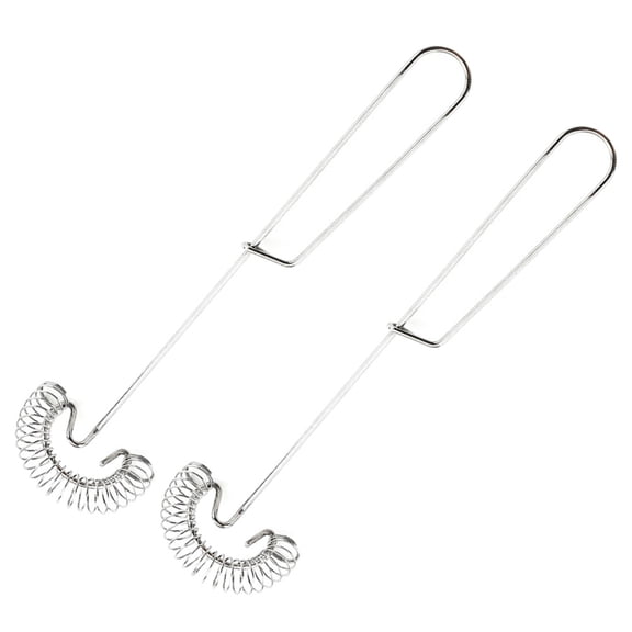 NUOLUX Stainless Steel Whisk Hand Mixer, Plated Silver, Spring Coil Design, Embedded Handle, for Kitchen Use, 2Pcs