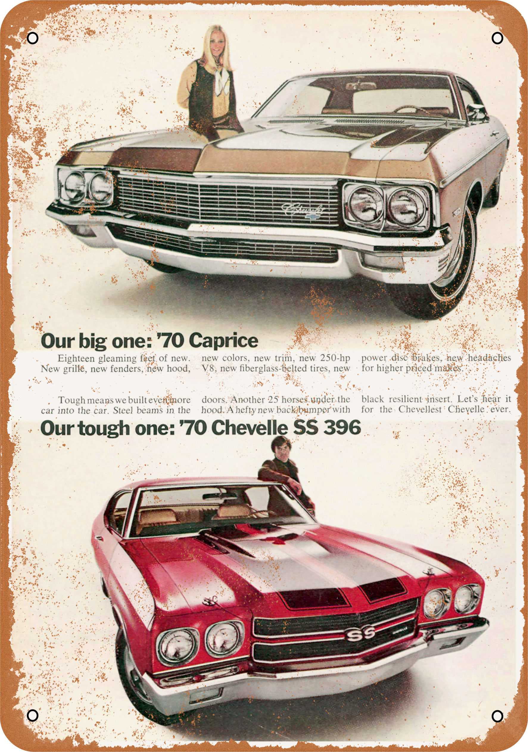 1970 Chevrolet Chevelle Photo Classic Cars Convertible Print Vintage Poster