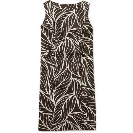 George ME - Women's Print Shift Dress with Waist Tabs