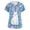 Blue, variant on Women's V-Neck Short Sleeve Scrub Top with Pockets Cartoon Printed Workwear Blouse Side Slit Casual Uniform for Spring Fall Office Work Gold 2XL