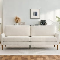 88" Loveseat Sofa, Comfy White Corduroy - Modern Oversized Love Seat with Tool-Free Setup - Ideal for Living Room, Bedroom, Office