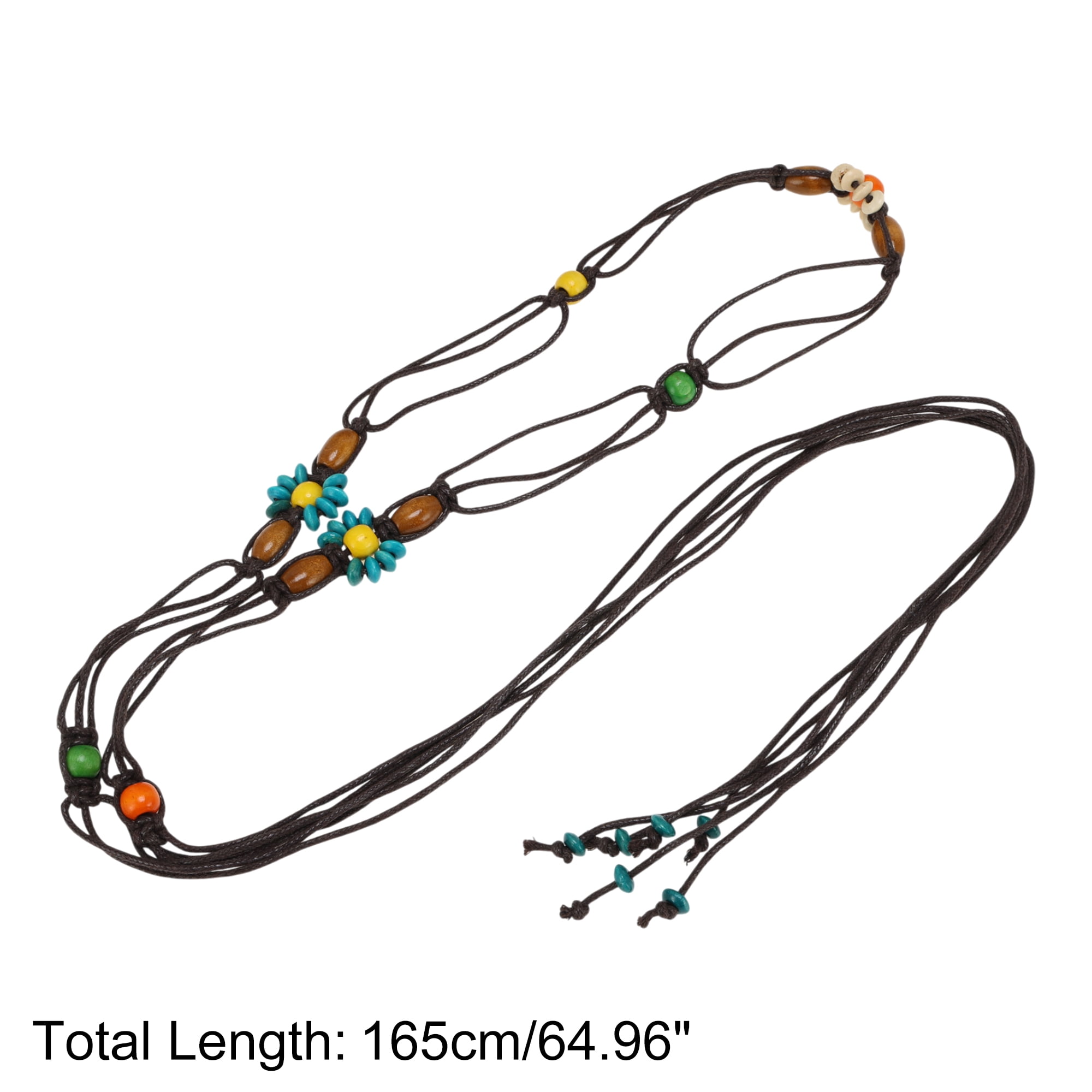 Unique Bargains Hand-woven Handmade Cord Belt 1 Pc Deep Brown, Colorful