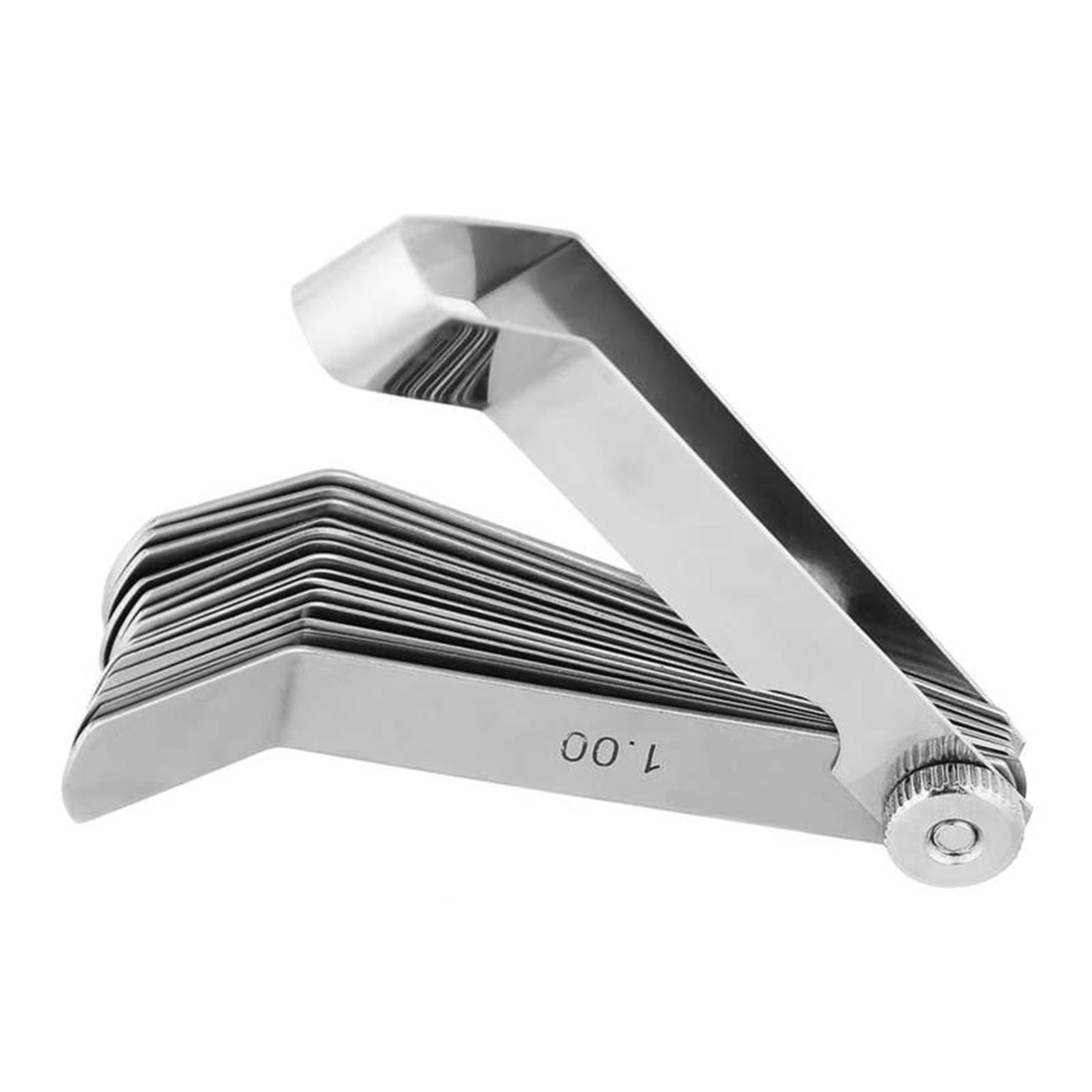 Thickness Gauge Stainless Steel Curved Feeler Gauge Ruler Welding Inspection Tool 0.05-1.00mm 90 Degree Right Angle Ruler ,Easy to Use