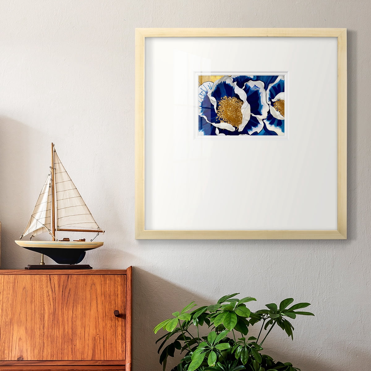 Glue and Gold FloralPremium Framed Print