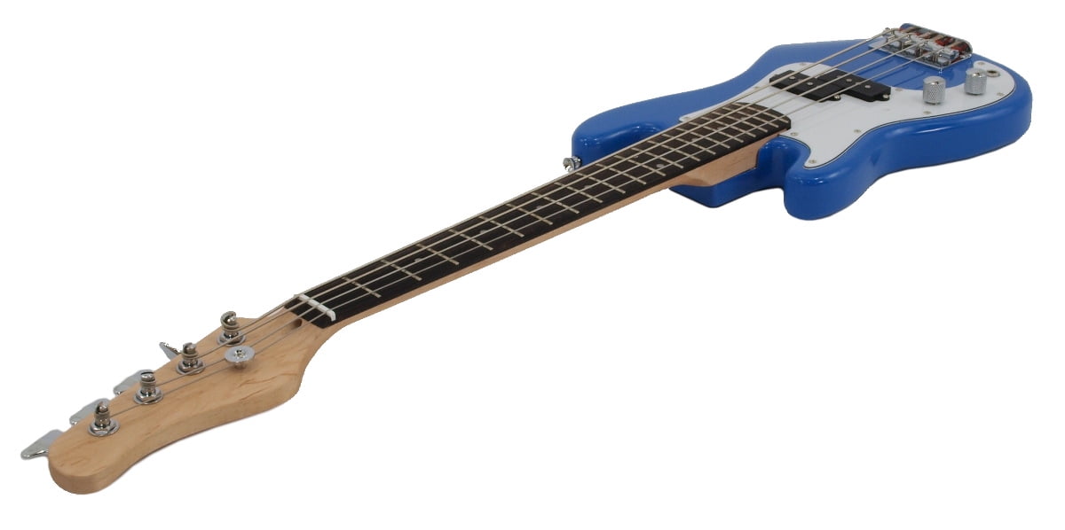 Left Handed Electric Bass Giutar Blue - Small Scale 36" Inch Childrens Mini Kids