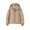 Khaki, variant on Women's Puffer Jacket Hooded Full Zip Snap Front Quilted Drop Shoulder Elastic Cuffs Drawstring Hem Side Pockets Winter Cold Weather Daily Wear Outerwear