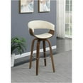 thumbnail image 2 of Upholstered Bar Stool, White/Walnut, 2 of 9