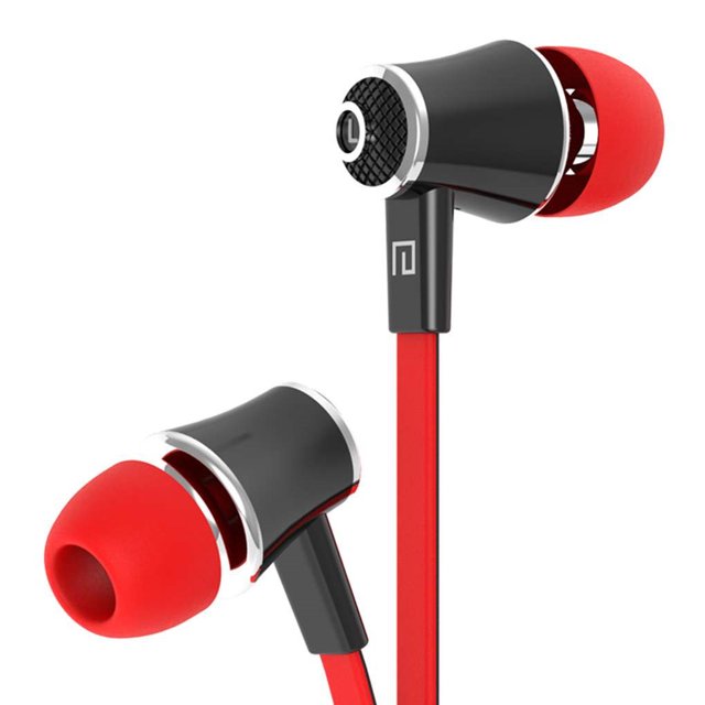 Methold Auriculares intrauditivos de 3,5mm para teléfono móvil, auriculares estéreo para ordenador con micrófono de reducción de ruido para Cables de audio/vídeo rojo