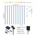 thumbnail image 3 of 300 LED Solar Curtain Light With Remote Control 8 Lighting Modes, IP65 Waterproof Copper Wire Lights For Christmas Party Wedding Home Bedroom Garden Wall Decorations, 3 of 4