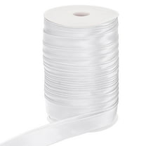 Uxcell Double Fold Bias Tape, Continuous Bulk Satin Fabric for Sewing and Quilting White