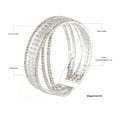 thumbnail image 2 of Sparkly 6 Rows Cross Rhinestone Crystal Multi-layer Cuff Bangle Bracelet for Women Costume Jewelry Formal Wedding Party, 2 of 7