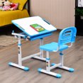 thumbnail image 4 of Topbuy Enfants Multifonctions Étude Dessin Hauteur Réglable Chaise de Bureau Ensemble Bleu, 4 of 10