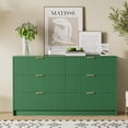 thumbnail image 5 of Green Dresser for Bedroom, Modern Dresser with 6 Drawers and Smooth Slides, Wide Chest of Drawers with Golden Handles for Bedroom, Living Room, Closet, 15.7" D x 55.1" W x 31.4" H, 5 of 13