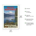 thumbnail image 2 of Pacific Northwest - Spirit Lake Mount St. Helen - Northwest Orient Airlines - Vintage Travel Poster c.1973 - Master Art Print (Unframed) 12in x 18in, 2 of 4