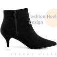 thumbnail image 5 of Unique Bargains Women's Pointed Toe Side Zip Stiletto Heeled Ankle Boots Black 6.5, 5 of 6