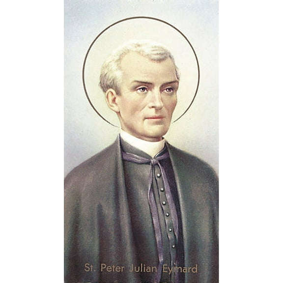 Saint Peter Julian Eymard Paper Catholic Prayer Holy Card with Blank Back, Pack of 100