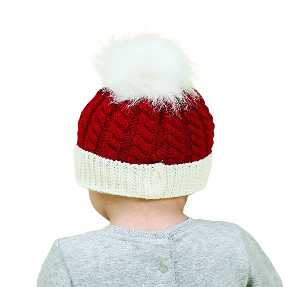 Bonnet Bébé Hiver Avec Oreilles - Design Renne Rouge - Taille 0-2 Ans - En Tricot Doux Et élastique - Pour Nouveau-né, Tout-petit - 2