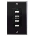 thumbnail image 1 of Magnadyne Réceptacle Wcp-Usb-B pour Usage Intérieur 12 Volts Dc Plaque Murale à Quatre Ports Usb Réceptacle Unique Indicateur de Puissance Noir Led, 1 of 1