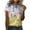 Yellow, variant on Womens Clothes Tops Summer Casual, Women's Fashion Tops Printe Casual Loose Fit Tee Shirts Blouse Print Round-neck Shirt