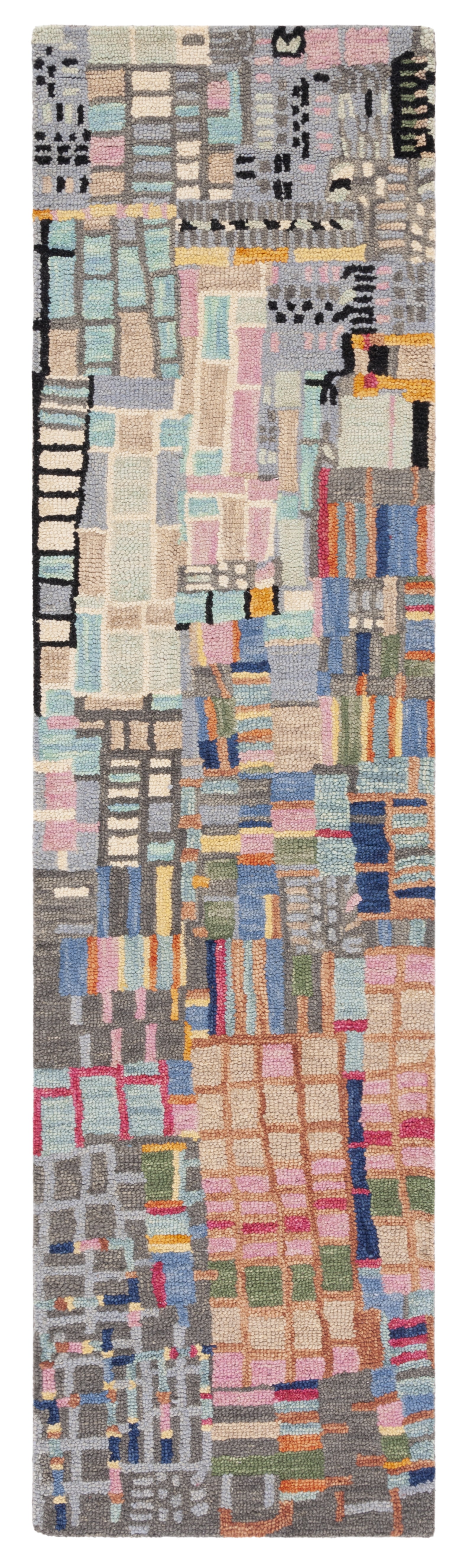 Safavieh Aspen Algernon Abstract Wool Runner Rug, Ivory/Black, 2'3" x 19'