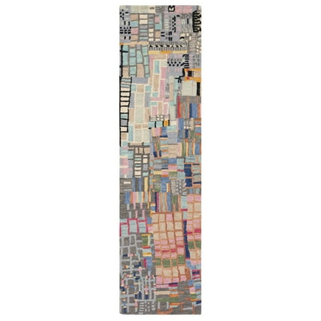 SAFAVIEH Aspen Algernon Abstract Geometric Wool Runner Rug  Ivory/Black  2 3  x 15