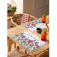 thumbnail image 4 of Patriotic Floral Placemats Set of 4,Washable Woven Burlap Cloth Fabric Placemat for Square/Rectangle/Round/Oval Dining Table,Easy Clean Place Mats for Kids Stars 4th of July Memorial Day White, 4 of 6