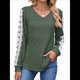 thumbnail image 3 of Camisas de Larga para Mujer, Blusas Informales de Negocios con Cuello en V, Camisetas de Moda para Otoño 2025. Ropa. Verde L, 3 of 10